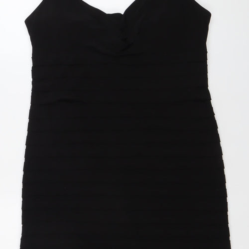 Sophie M Women’s Black Lace Bodycon Knee Length Dress Size 14