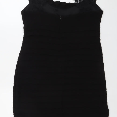 Sophie M Women’s Black Lace Bodycon Knee Length Dress Size 14