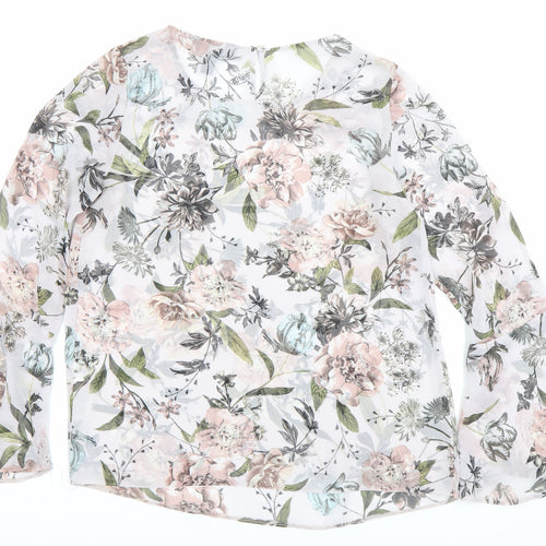 New Look Womens Multicoloured Floral Blouse Size 10 Bell Sleeve