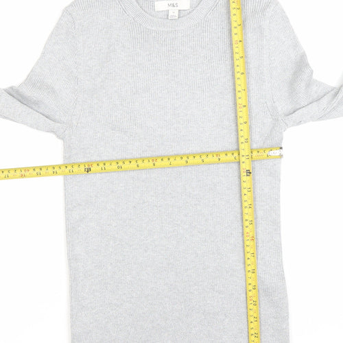 Marks and Spencer Women’s Grey Crew Neck Jumper Size 12 Long Sleeve
