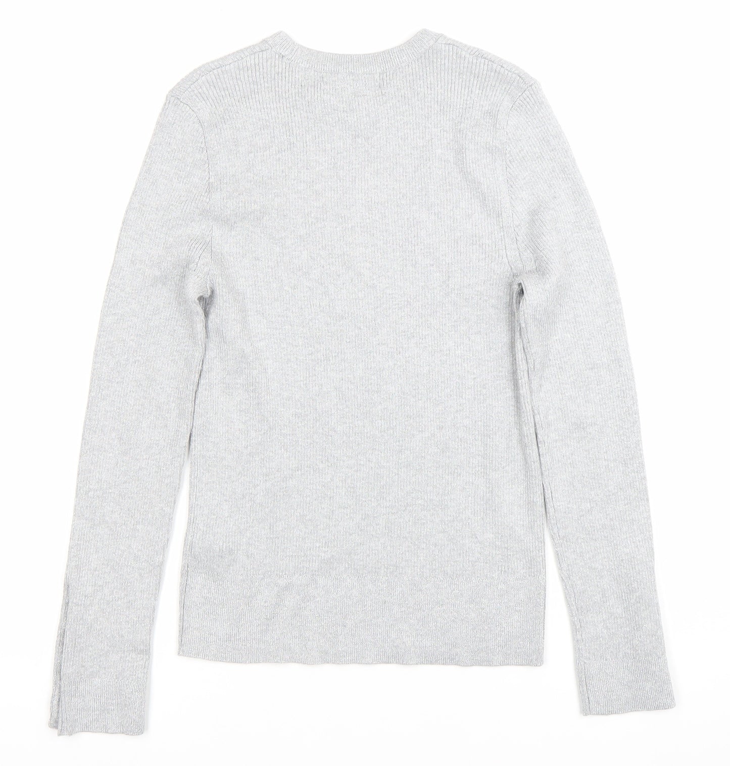Marks and Spencer Women’s Grey Crew Neck Jumper Size 12 Long Sleeve