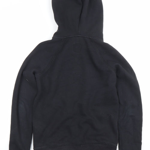 Jack Wills Womens Black Full Zip Hoodie Size UK 6 Cotton Blend