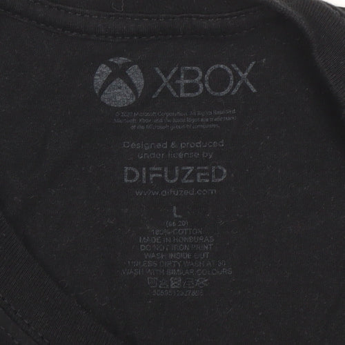 Xbox Mens Black Large Graphic Gaming T-Shirt Short Sleeve