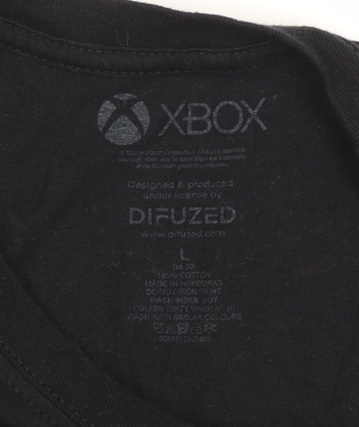 Xbox Mens Black Large Graphic Gaming T-Shirt Short Sleeve