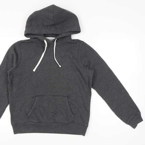 Jack Wills Womens Grey Pullover Hoodie Size 14 Regular Fit