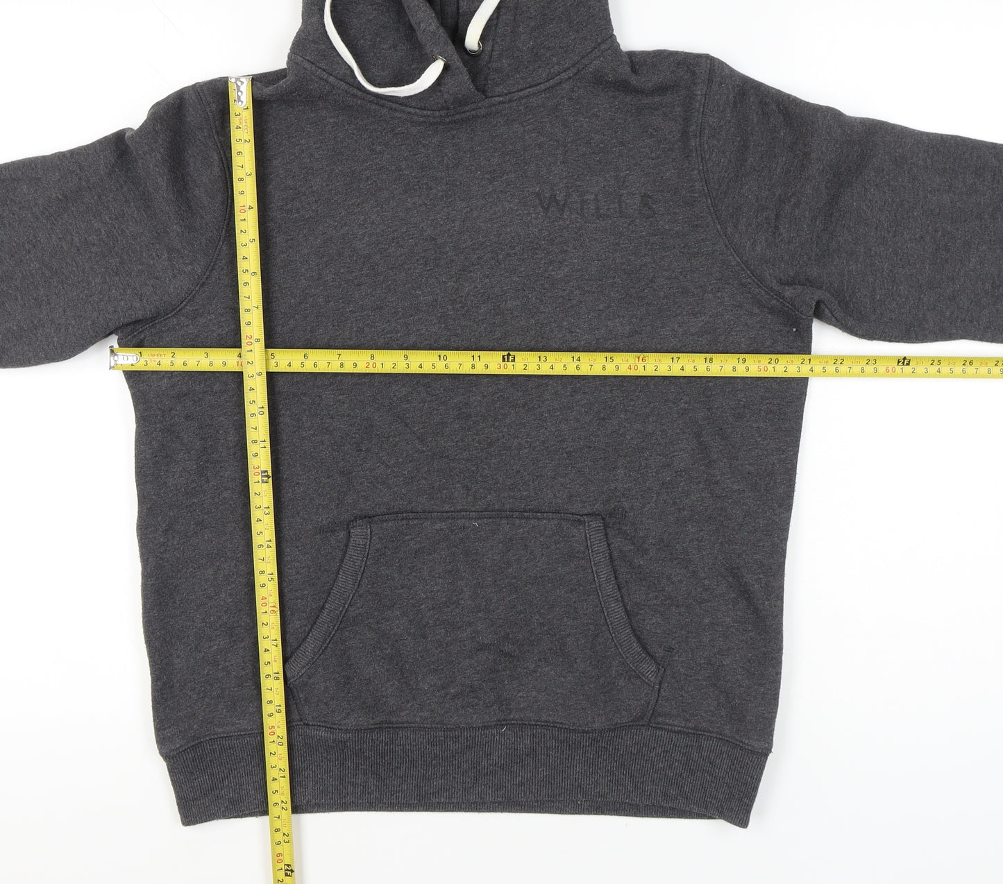 Jack Wills Womens Grey Pullover Hoodie Size 14 Regular Fit