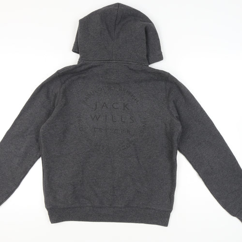 Jack Wills Womens Grey Pullover Hoodie Size 14 Regular Fit