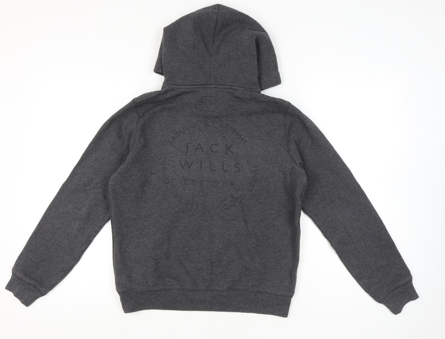 Jack Wills Womens Grey Pullover Hoodie Size 14 Regular Fit