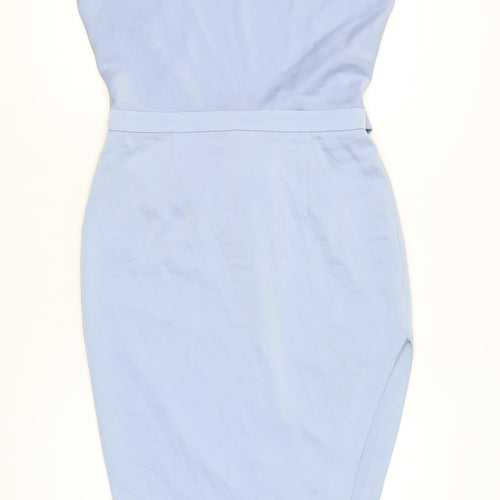 Lavish Alice Women’s Blue Size 14 Bodycon Midi Dress Sleeveless Belted