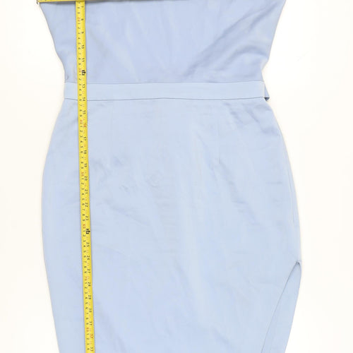 Lavish Alice Women’s Blue Size 14 Bodycon Midi Dress Sleeveless Belted