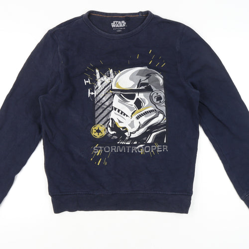 Next Boys Blue Star Wars Stormtrooper Sweatshirt 15 Years Crew Neck Pullover
