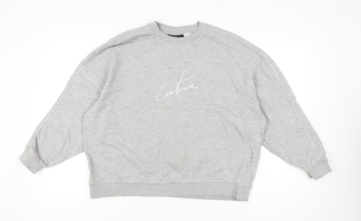 The Couture Club Womens Grey Sweatshirt Size 8 Logo Pullover