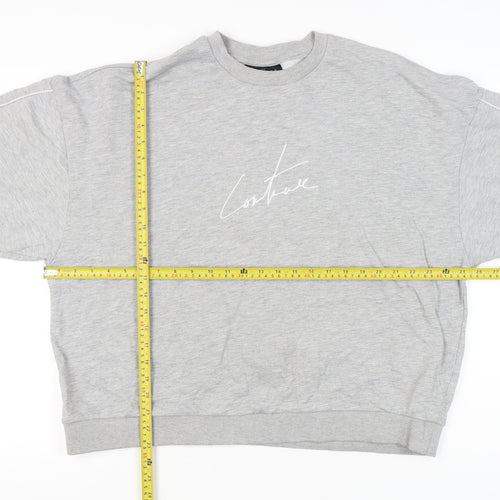 The Couture Club Womens Grey Sweatshirt Size 8 Logo Pullover
