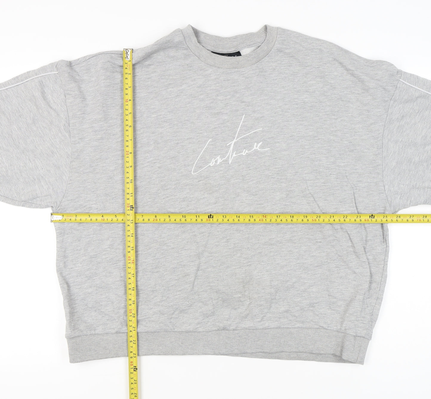 The Couture Club Womens Grey Sweatshirt Size 8 Logo Pullover