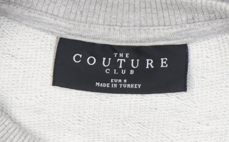 The Couture Club Womens Grey Sweatshirt Size 8 Logo Pullover