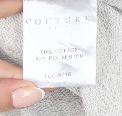 The Couture Club Womens Grey Sweatshirt Size 8 Logo Pullover
