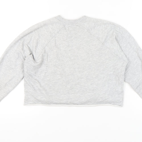 Pull&Bear Womens Grey XS Graphic Print Sweatshirt Crew Neck Long Sleeve