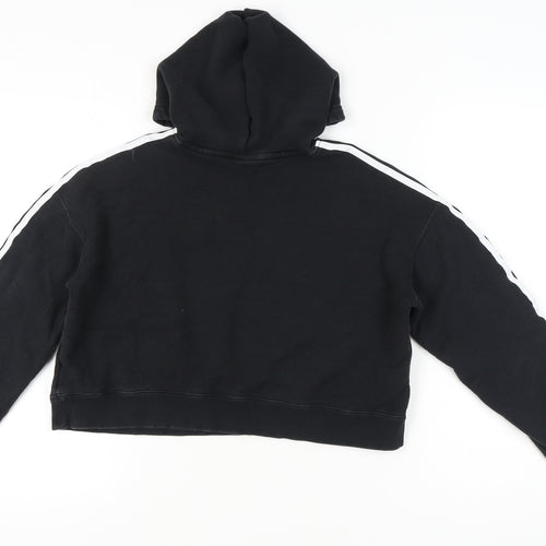 Adidas Womens Black Hoodie UK 10 Pullover Cotton Long Sleeve