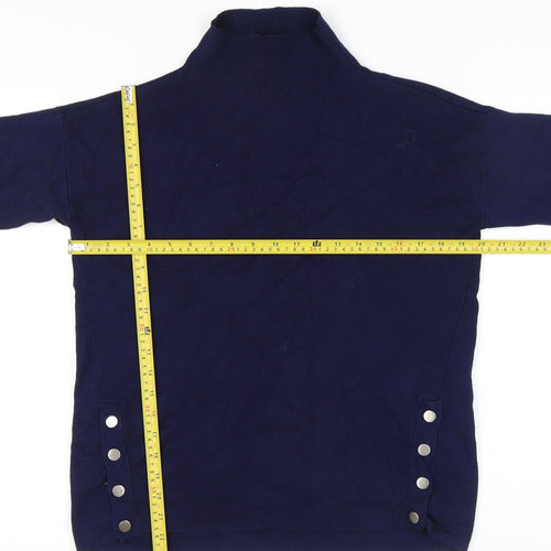 New Look Womens Blue Mock Neck Pullover Jumper Size S Long Sleeve
