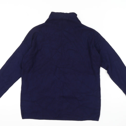 New Look Womens Blue Mock Neck Pullover Jumper Size S Long Sleeve