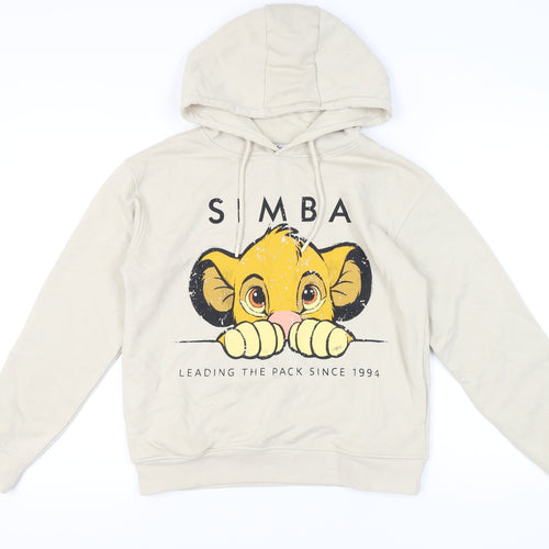 Disney Primark XS Womens Beige Simba Hoodie Pullover Graphic Print