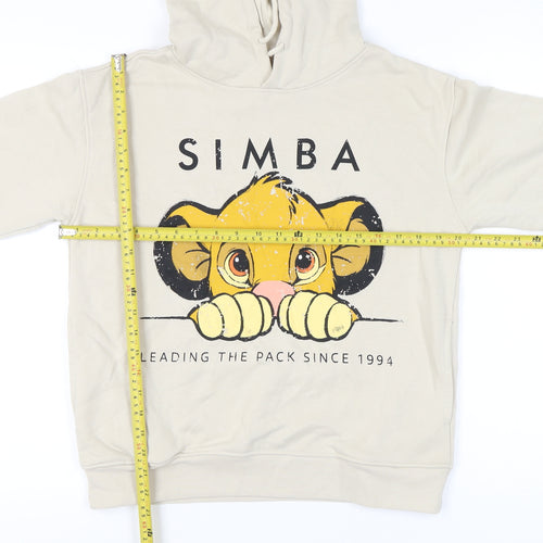Disney Primark XS Womens Beige Simba Hoodie Pullover Graphic Print