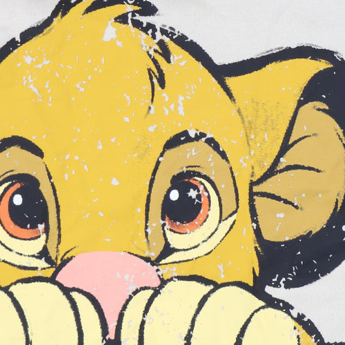 Disney Primark XS Womens Beige Simba Hoodie Pullover Graphic Print