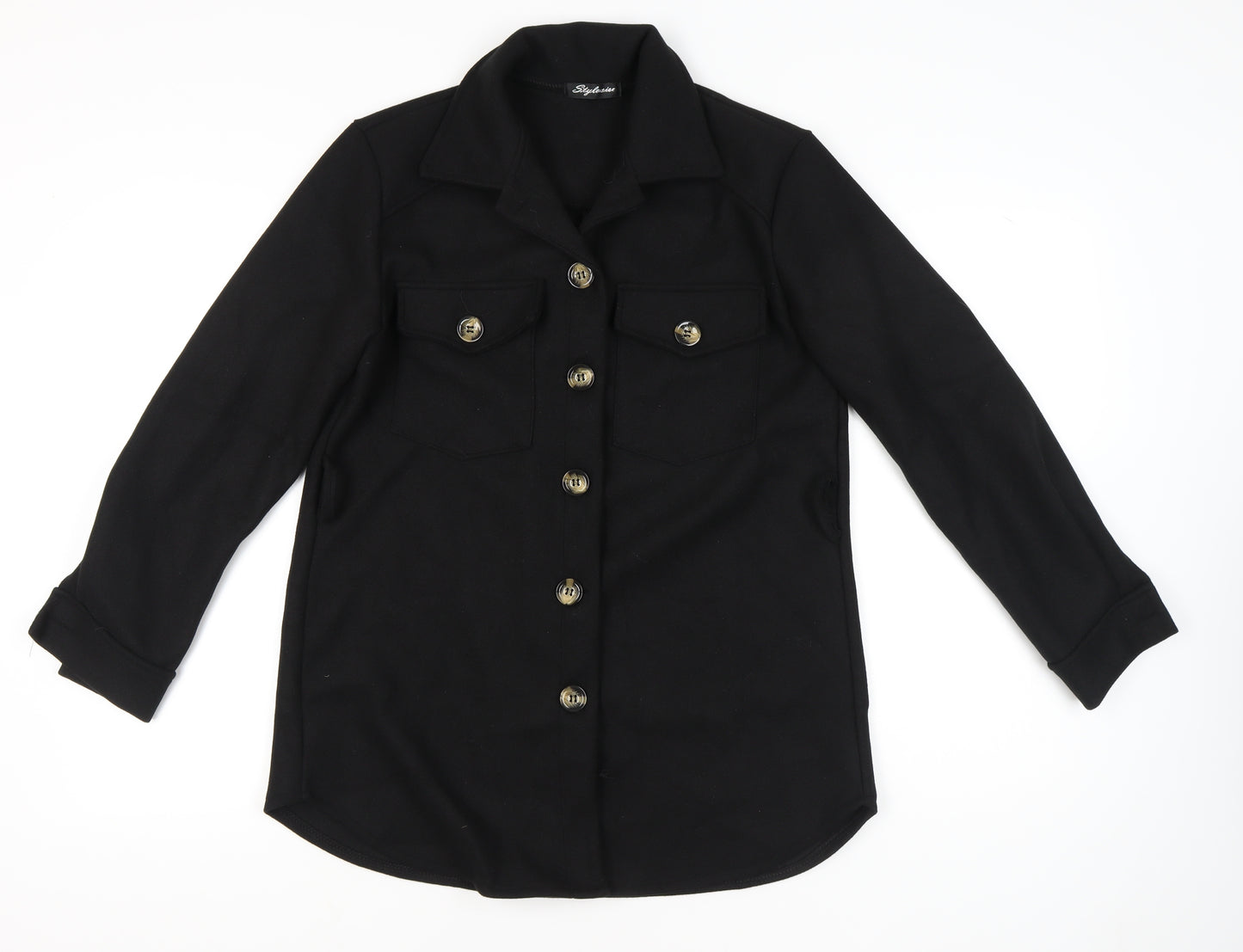 Stylewise Women’s Black Mid-Length Button Jacket Size M