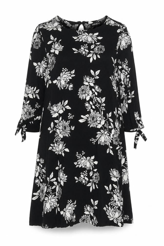 Debenhams Women’s Black Floral Shift Dress Size 12 Knee Length