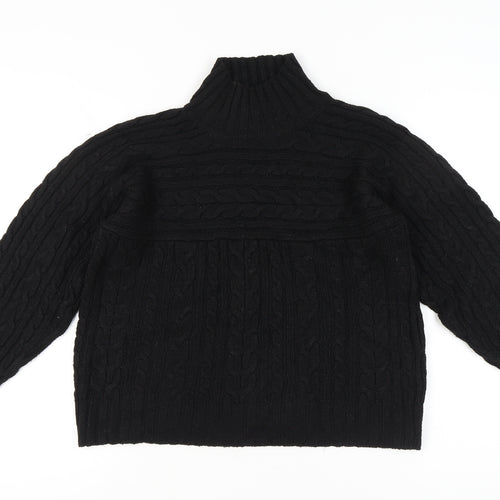 Next Women’s Black Mock Neck Cable Knit Jumper Size S