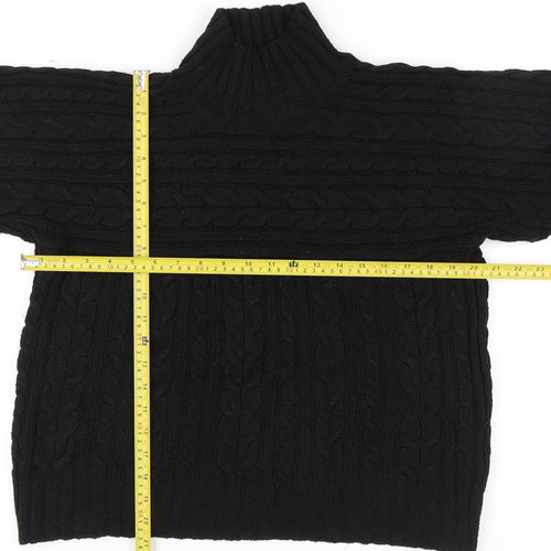 Next Women’s Black Mock Neck Cable Knit Jumper Size S