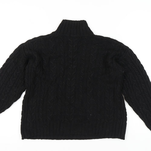 Next Women’s Black Mock Neck Cable Knit Jumper Size S