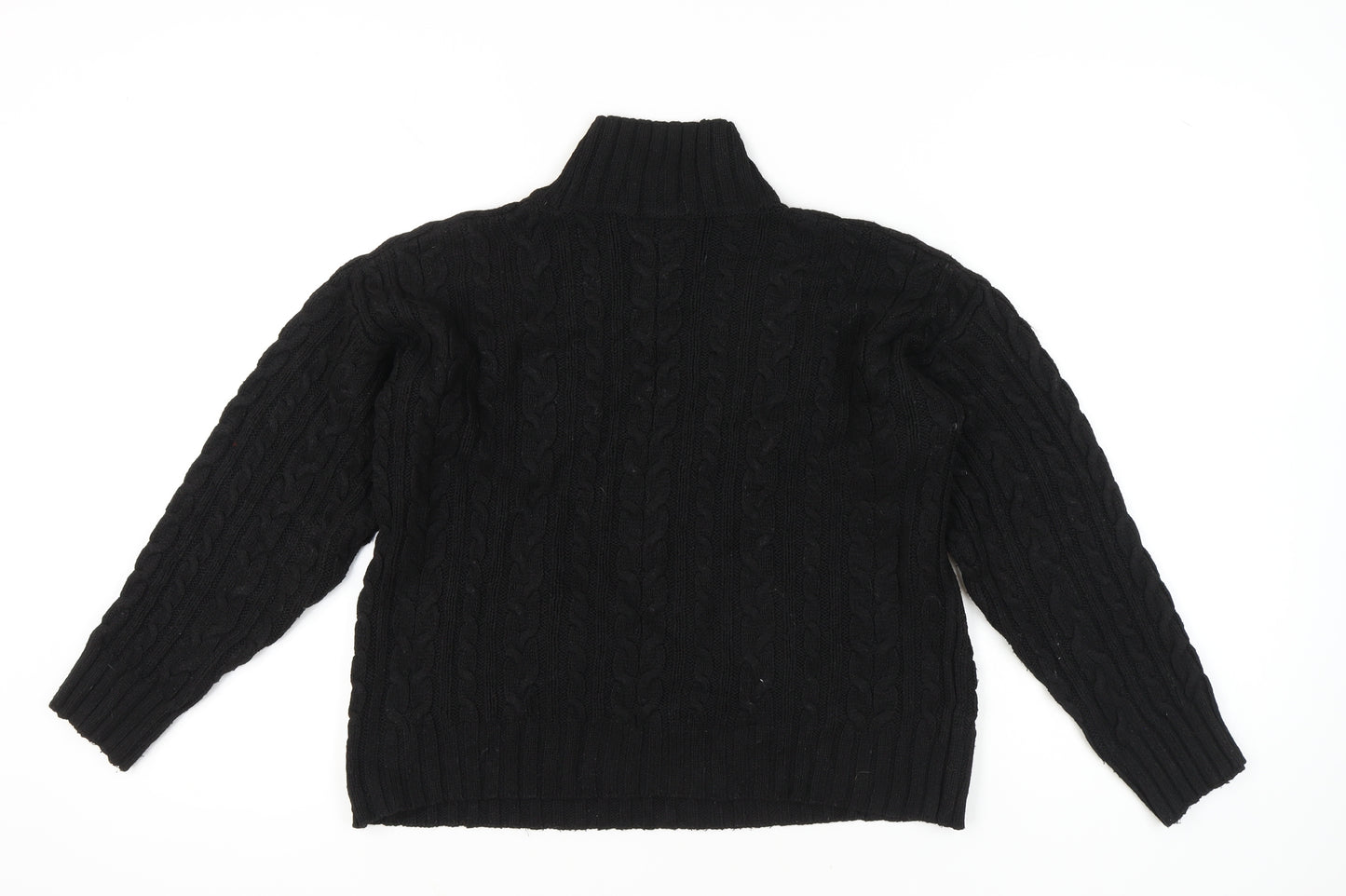 Next Women’s Black Mock Neck Cable Knit Jumper Size S