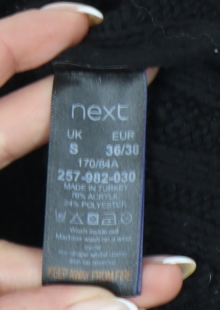 Next Women’s Black Mock Neck Cable Knit Jumper Size S