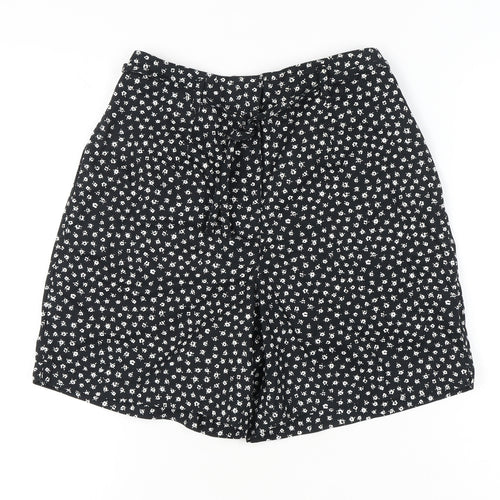 Karen Scott Women’s Black Floral Cotton Chino Shorts Size 12