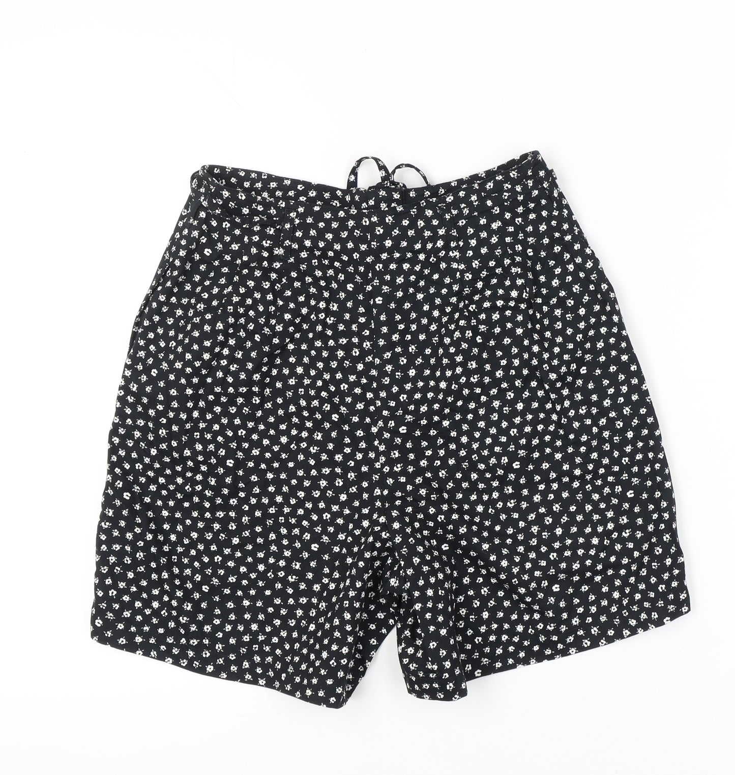 Karen Scott Women’s Black Floral Cotton Chino Shorts Size 12