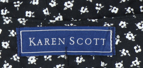 Karen Scott Women’s Black Floral Cotton Chino Shorts Size 12