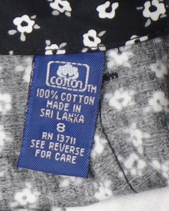Karen Scott Women’s Black Floral Cotton Chino Shorts Size 12