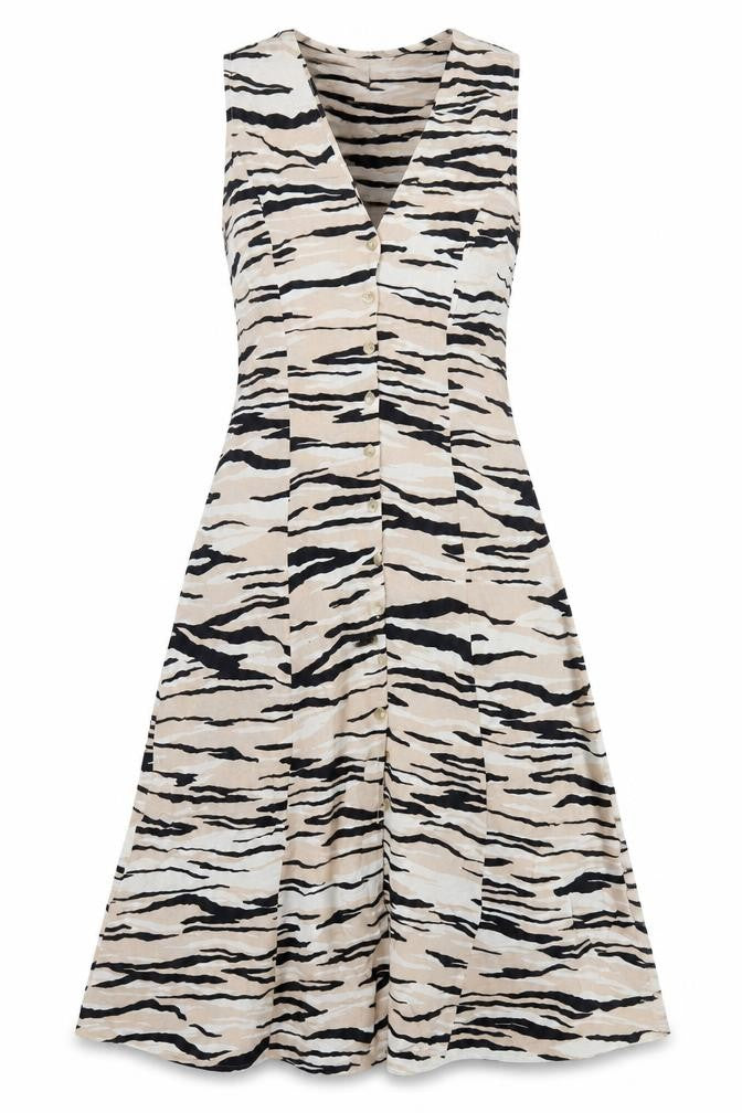 New Look Women’s Beige Animal Print Shirt Dress Size 8