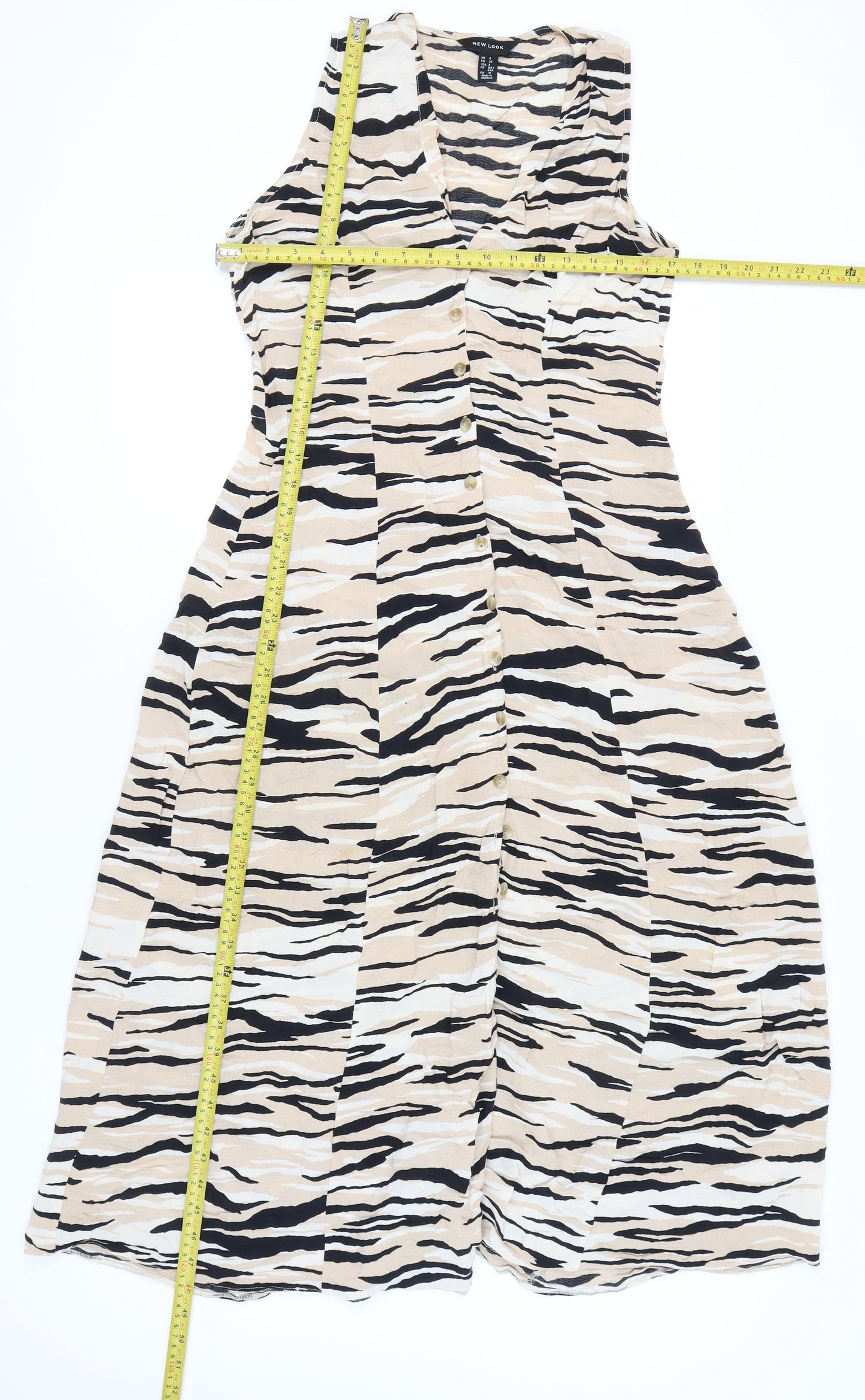New Look Women’s Beige Animal Print Shirt Dress Size 8