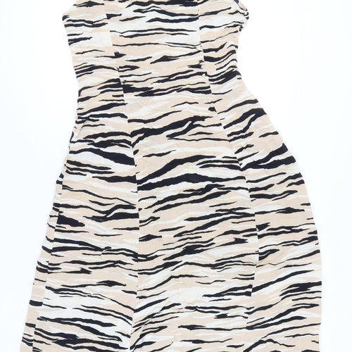 New Look Women’s Beige Animal Print Shirt Dress Size 8