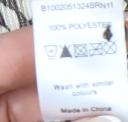 Bm Womens Brown Size 22 Button-Up Floral Short Sleeve Blouse