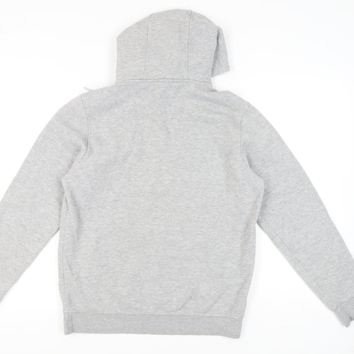 Bench Mens Grey Pullover Hoodie L Regular Fit Logo Sweatshirt