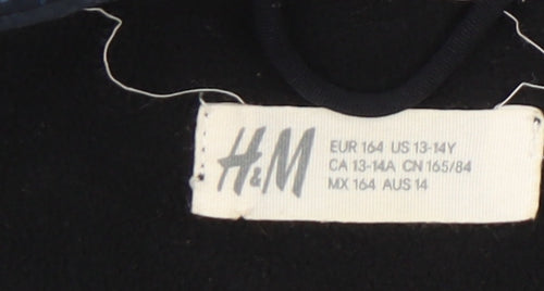 H&M Boys Blue Geometric Softshell Jacket Age 14 Years Full Zip