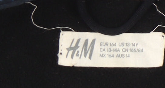 H&M Boys Blue Geometric Softshell Jacket Age 14 Years Full Zip