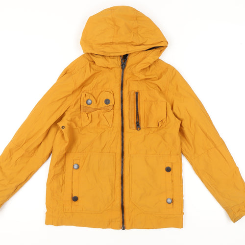 Next Boys Yellow Hooded Parka Jacket Age 11 Years Lightweight Casual