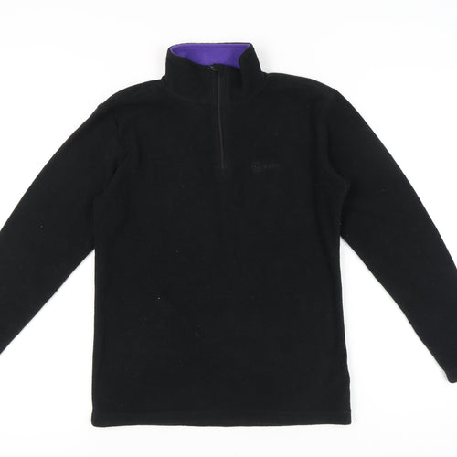 Hi Gear Women’s Black Fleece Sweatshirt Size 8 Half Zip Polyester