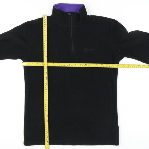 Hi Gear Women’s Black Fleece Sweatshirt Size 8 Half Zip Polyester