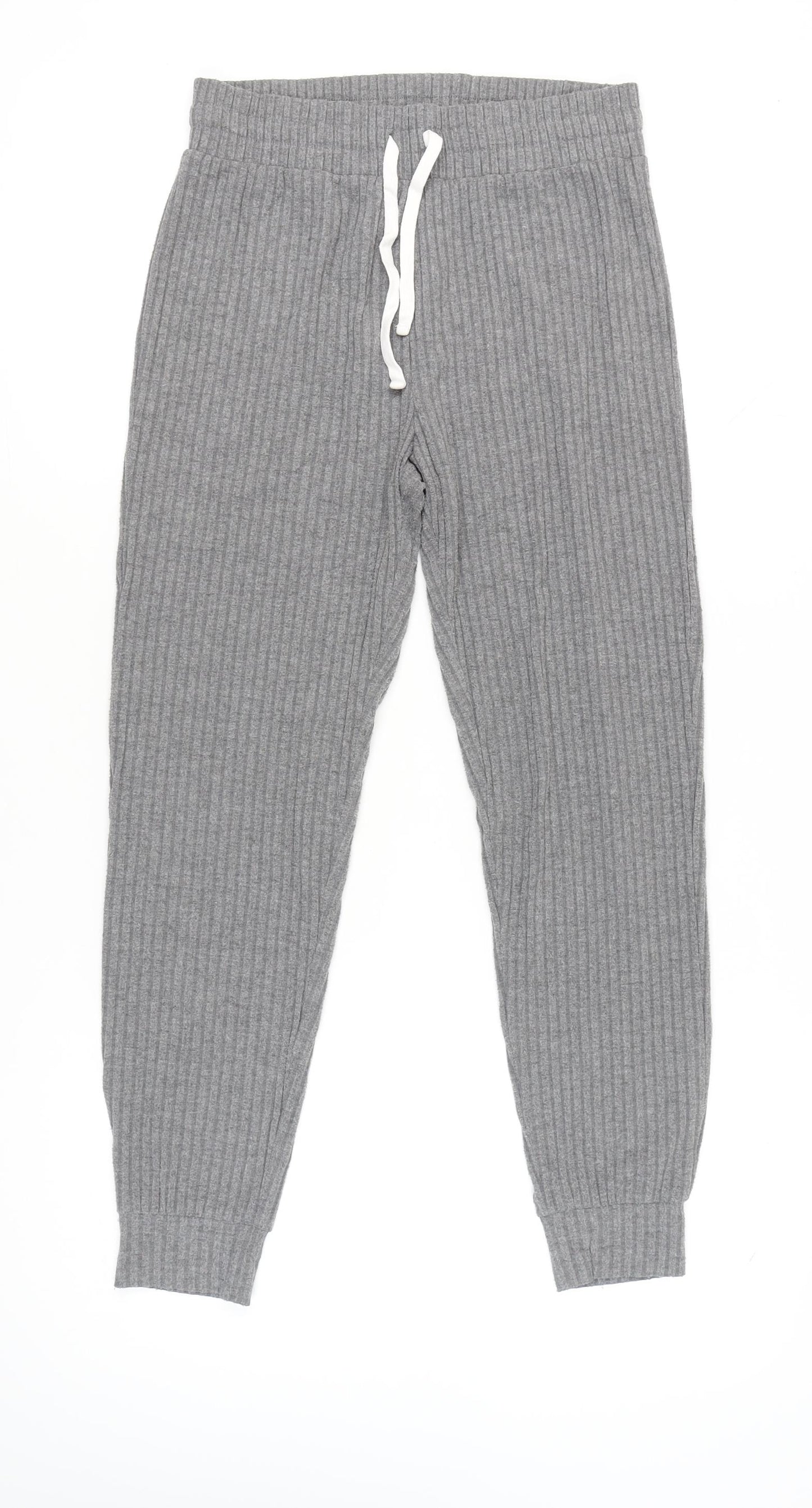 Garage Women’s Grey Jogger Trousers Size S Elastic Waist Knit