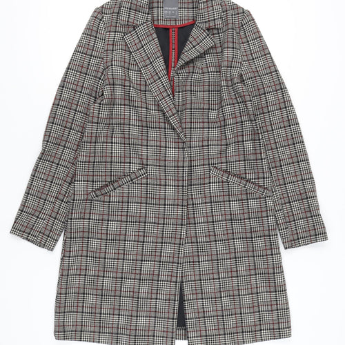 Primark Women’s Multicoloured Checked Mid-Length Overcoat Size 10